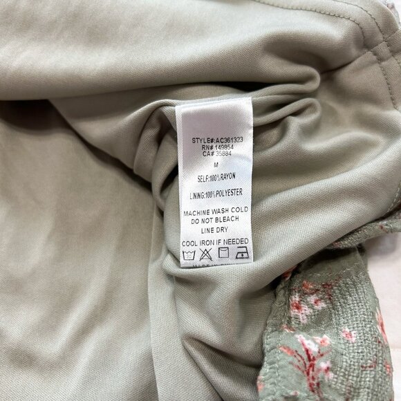 Sadie & Sage Green Floral Ruffle Elastic Waist Mini Skirt Women’s Sz Medium EUC - Picture 7 of 7